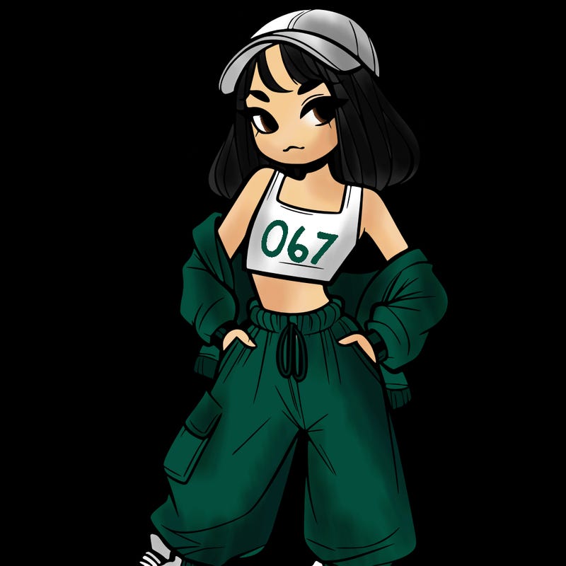 girl in crop top and baggy pants