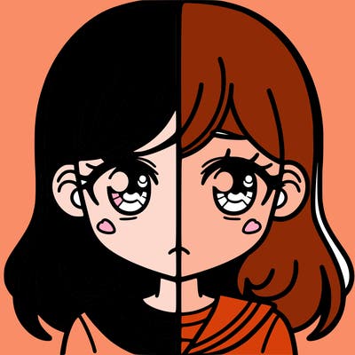a split of a girl