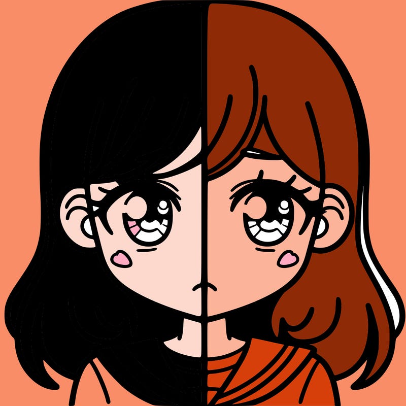 a split of a girl