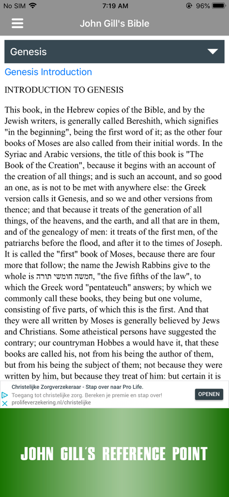John Gill Expositions Bible - Introduction to the Book of Genesis in the John Gill Expositions Bible app