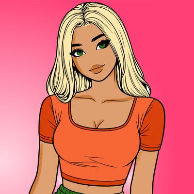 realistic girl with crop top