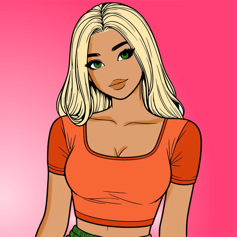 realistic girl with crop top