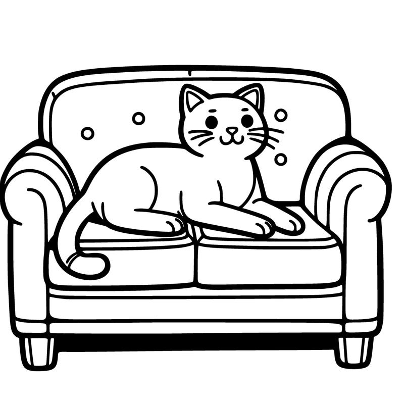 cat lying on the sofa