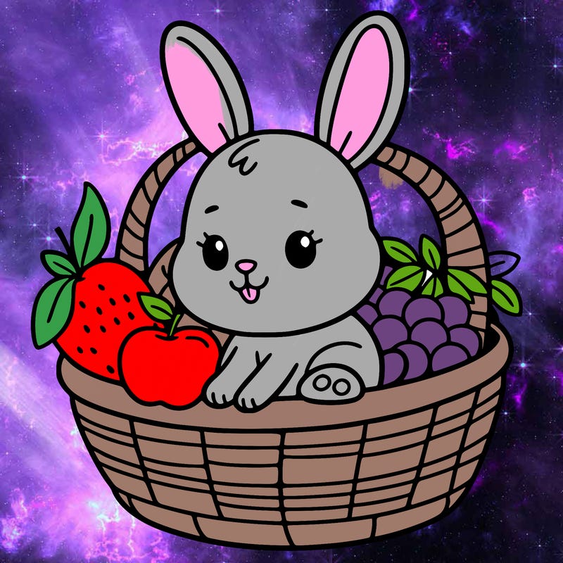 bunny in a fruit basket