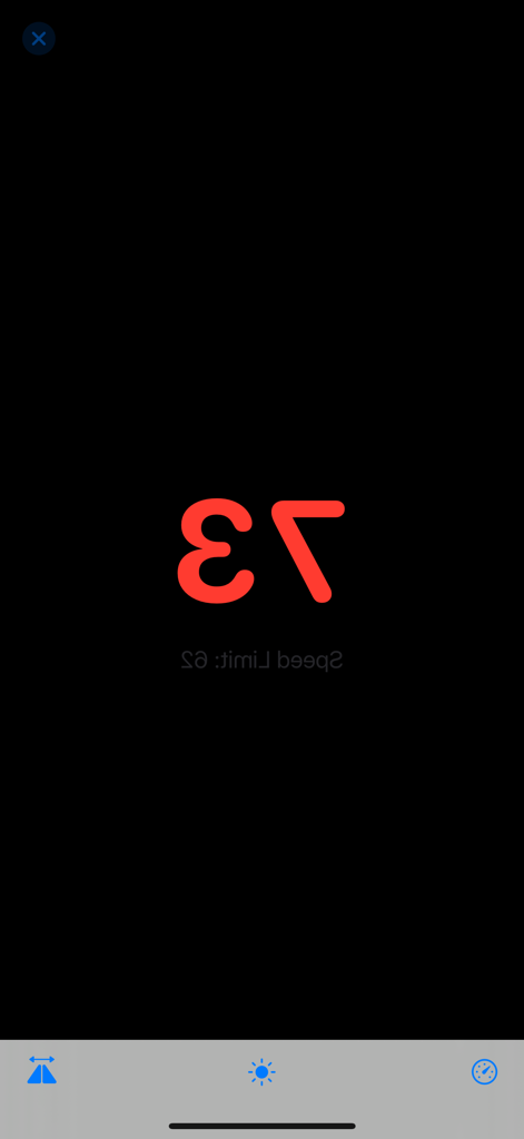 Speedometer Hud Simple - Mirrored HUD display for windshield reflection showing speed and speed limit in red digits