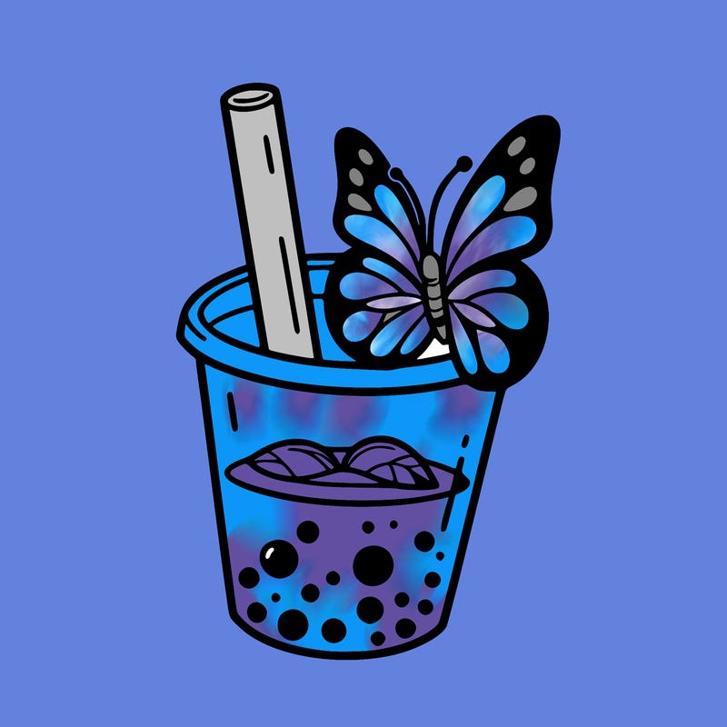 butterfly boba cup