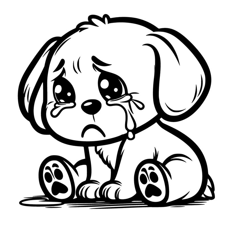 sad puppy crying