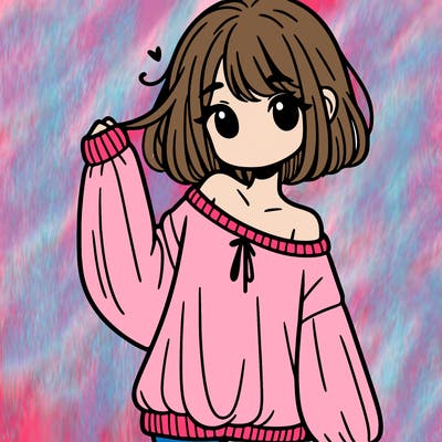 girl in baggy sweater hanging off her shoulder