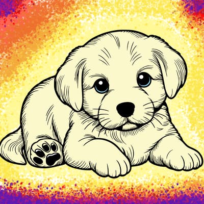 a cute realistic puppy