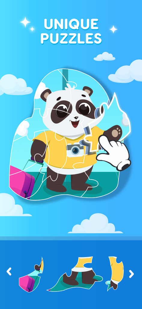 Speech Therapy - Mio For Kids - Unique panda jigsaw puzzle in the Mio Speech Therapy app for children