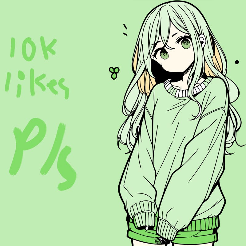 manga teen girl  in a sweater and baggy pants