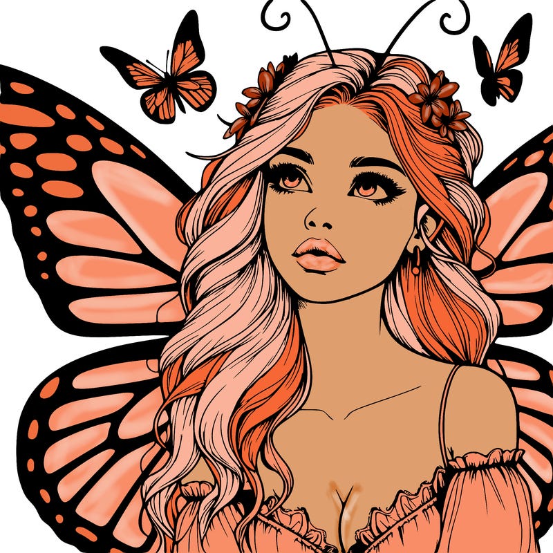 butterfly fairy realistic girl