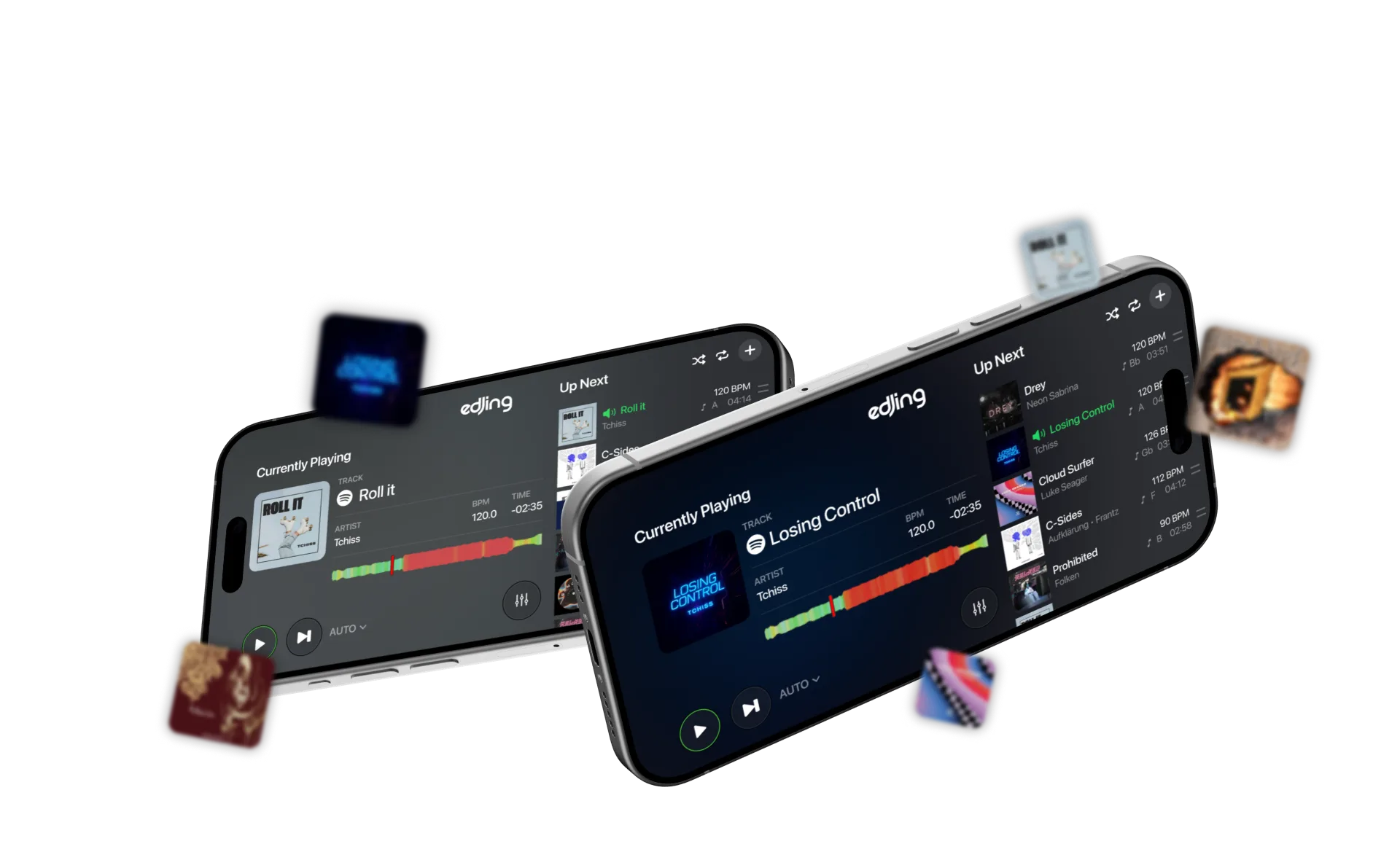 Playlist and Automix view in edjing Mix