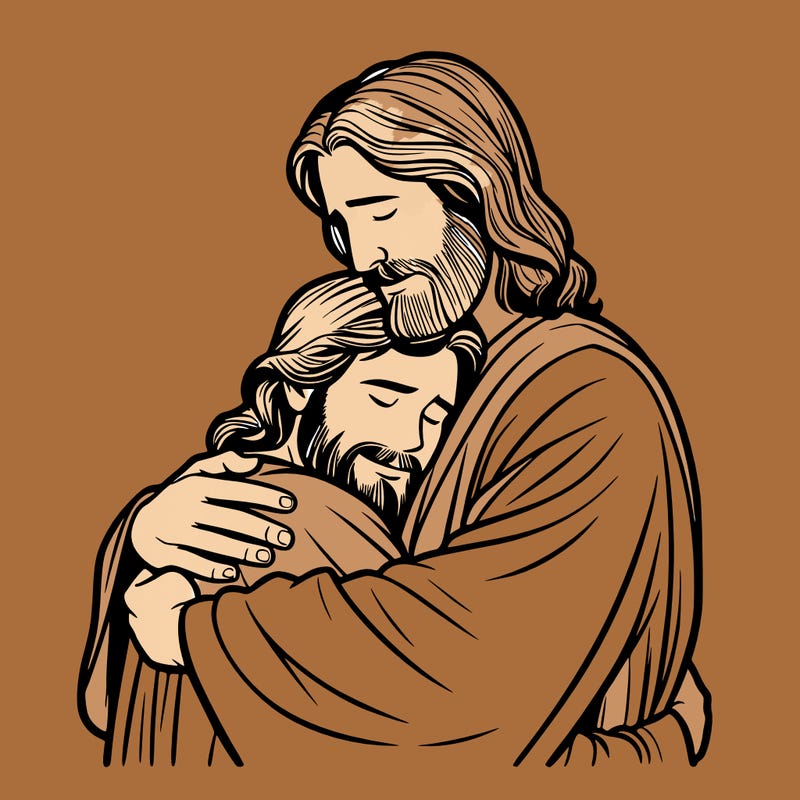 jesus and god hugging