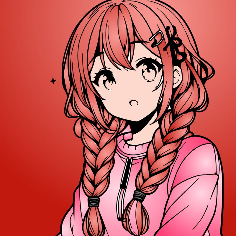 anime woman with braids