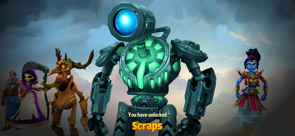 Spellbinders - The Titan Scraps character unlocked in the Spellbinders mobile game