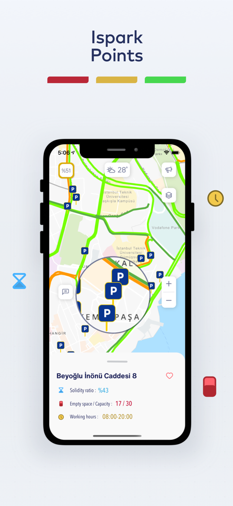 Real-time parking availability and traffic map in the IBB CepTrafik app