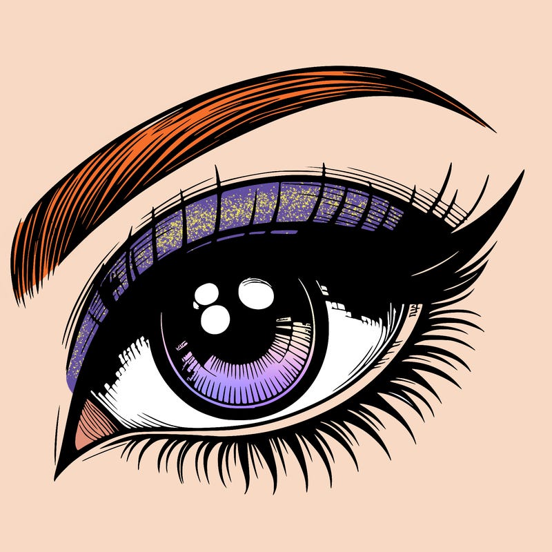 realistic eye with eyeliner