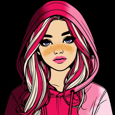 realistic girl with a hoodie