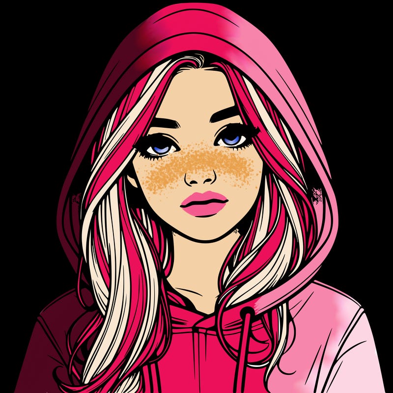 realistic girl with a hoodie