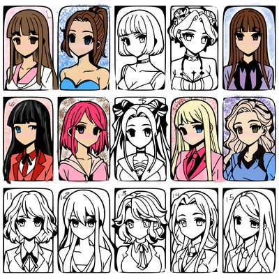 girls that look diffrent anime