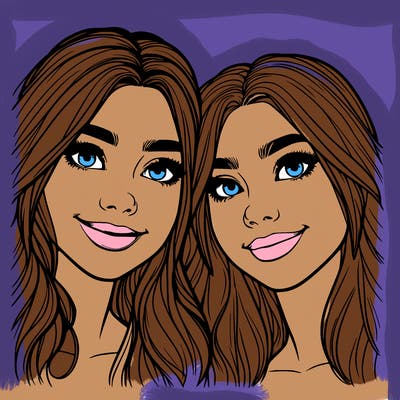 two besties realistic faces