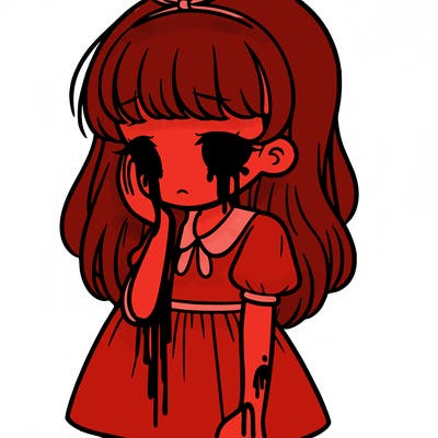 a bleeding girl