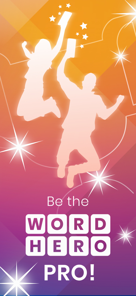 WordHero: word search game - Silhouettes of celebrating players for WordHero Pro word search game