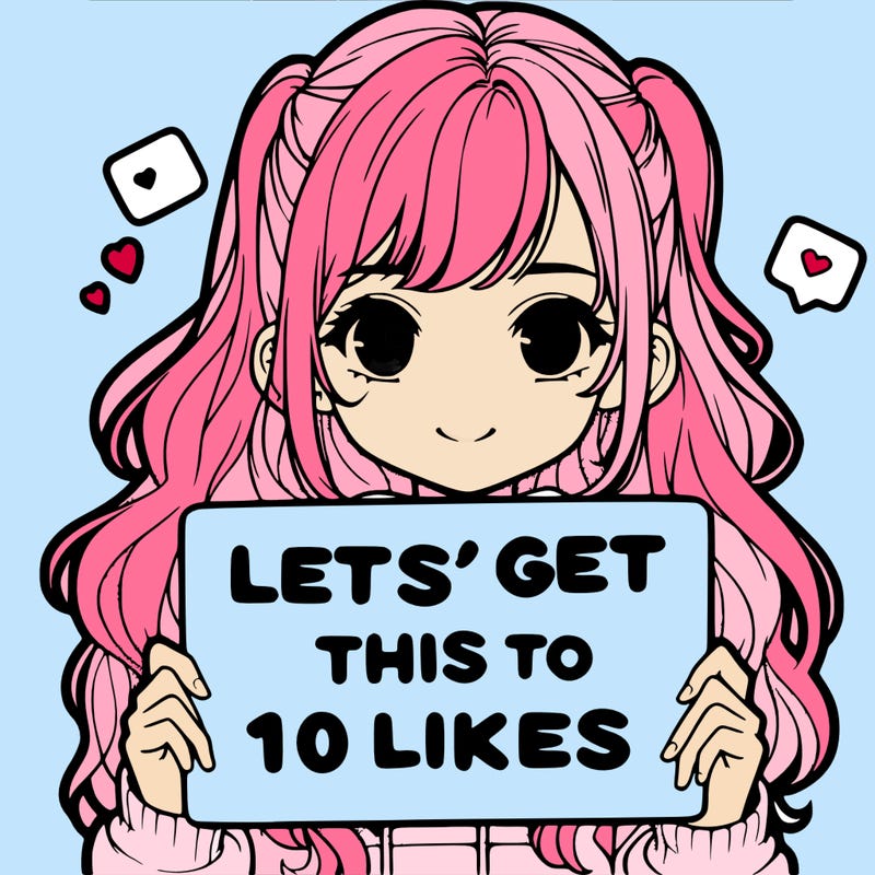 girl holding up sign that says let’s get this to 10 likes realistic