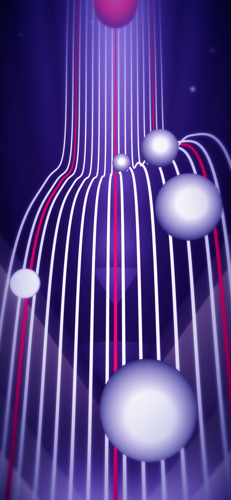 Dark Wave minimalist arcade game screenshot showing spheres on a glowing winding path
