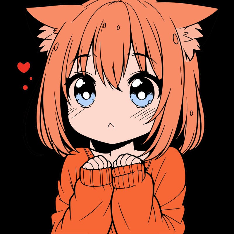 shy anime catgirl