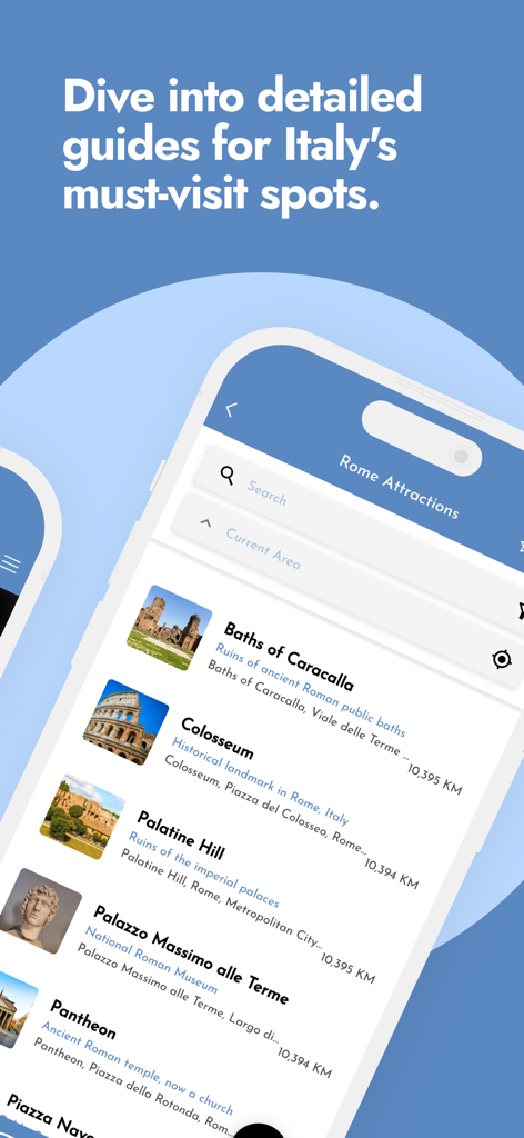 Untold Italy Travel Guide - List of popular Rome attractions in the Untold Italy Travel Guide app