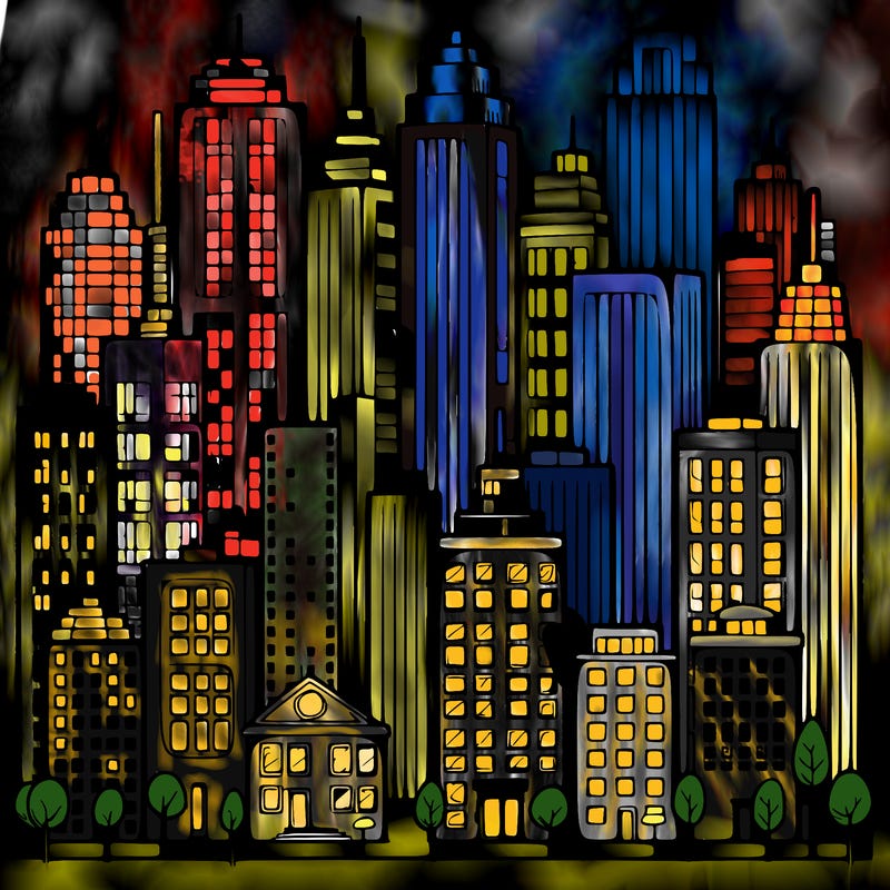 a city with skyscrapers