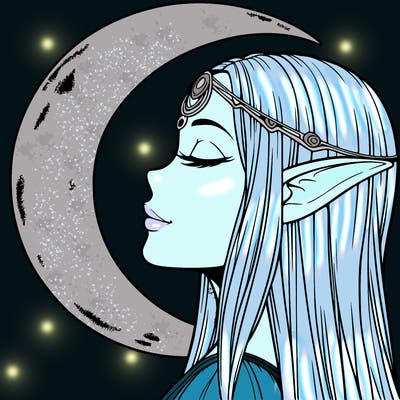 a realistic moon elf