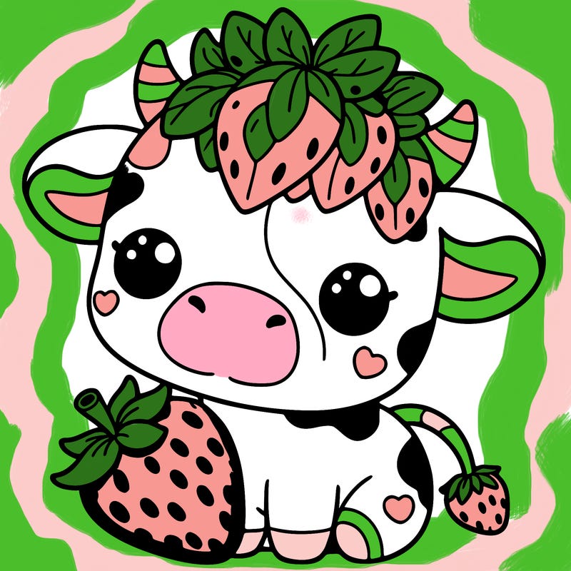 cute strawberry cow