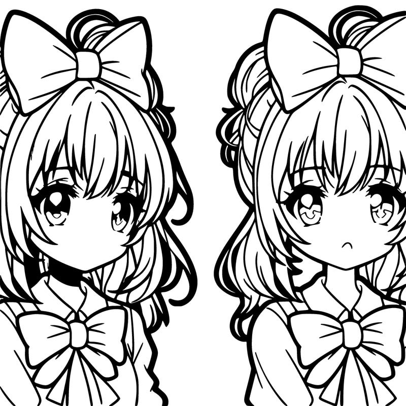 anime girl with a bow in her hair