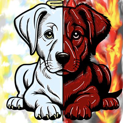 realistic dog split picture