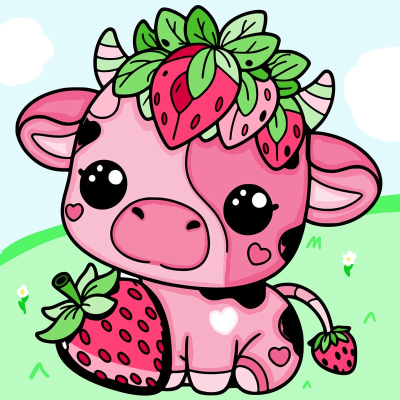 cute strawberry cow