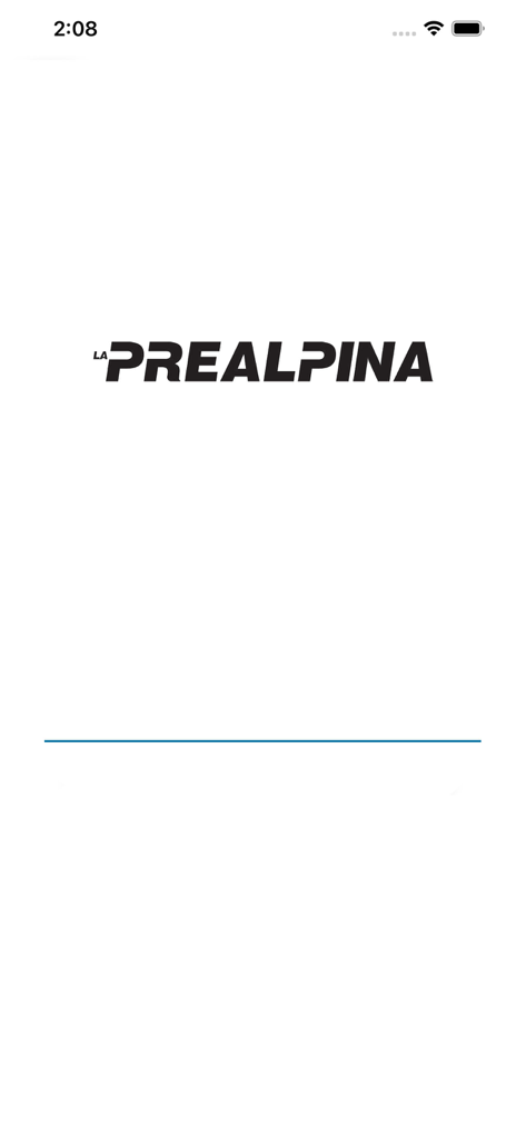 Prealpina - La Prealpina newspaper app splash screen featuring the brand logo on a white background