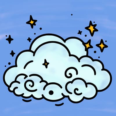 pink starry cloud sky