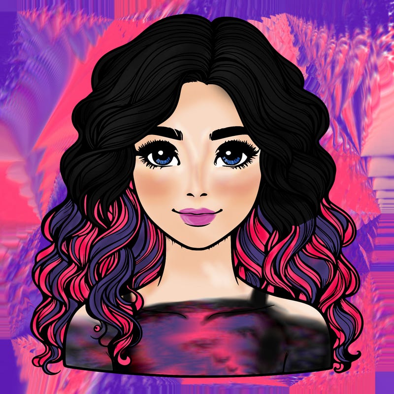 realistic girl with wavy hair