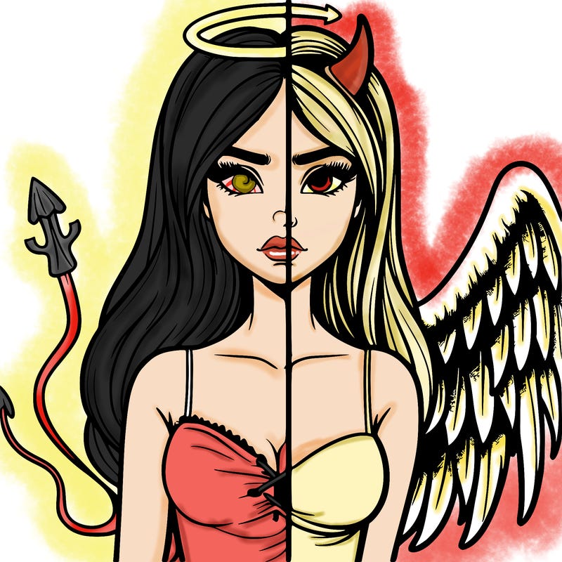 devil vs angel realistic girl