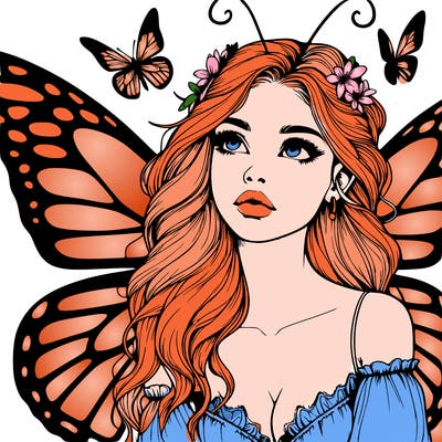 butterfly fairy realistic girl