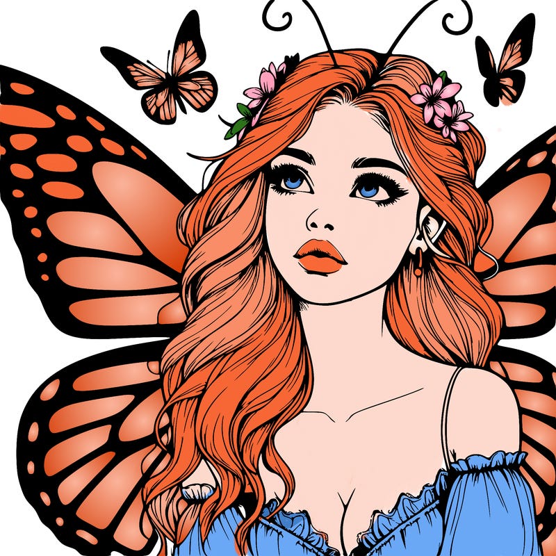 butterfly fairy realistic girl
