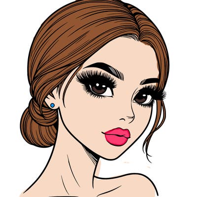 realistic girl with lashes