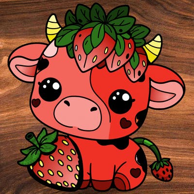 cute strawberry cow