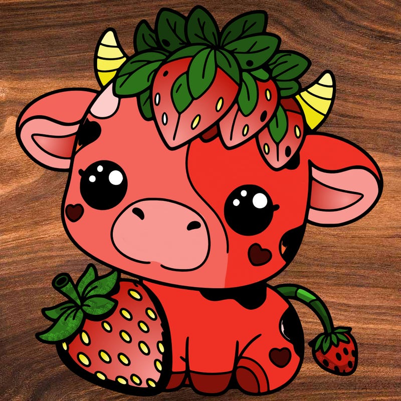 cute strawberry cow
