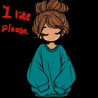 girl with baggy sweatshirt and messy bun