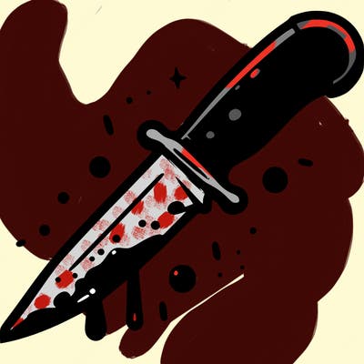 knife with blood on it