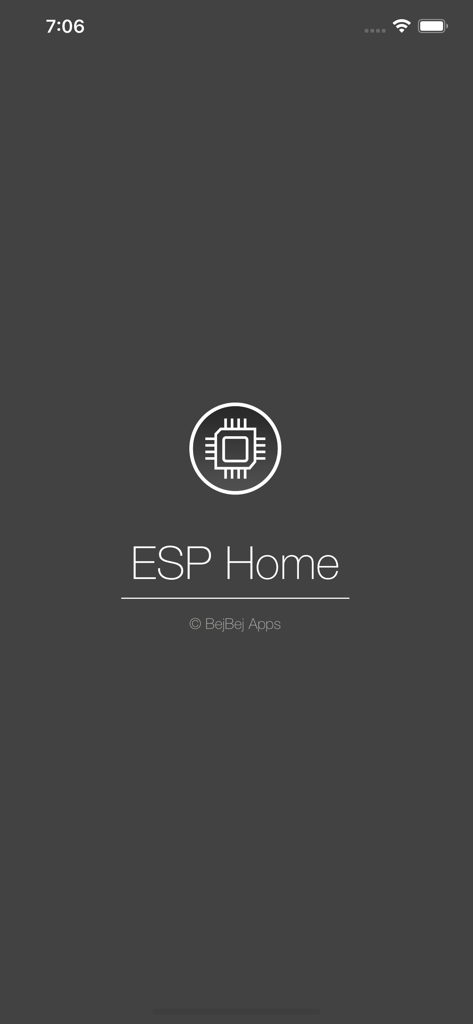 ESP Home - ESP Home app splash screen with microprocessor icon